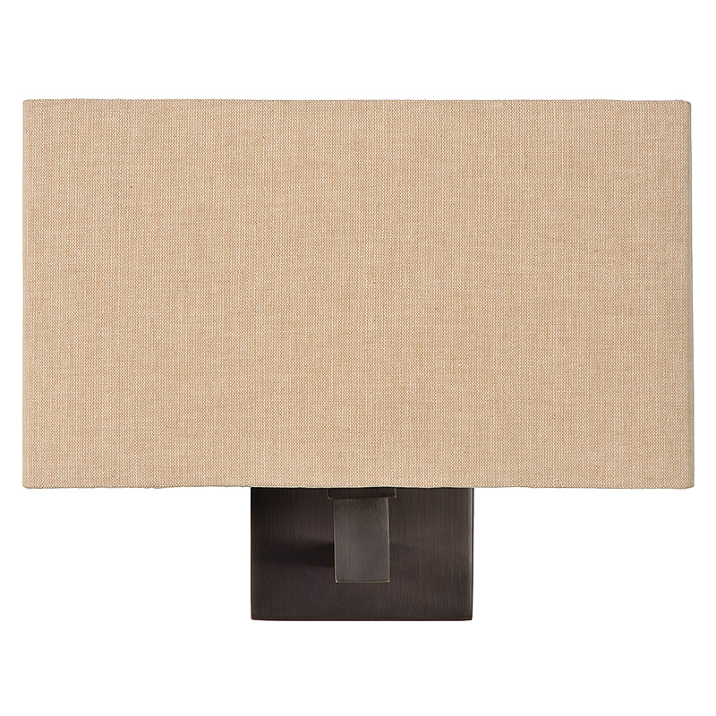 Moderne wandlamp Bogota met een zwarte metalen frame en een witte linnen kap voor een modern en landelijk interieur