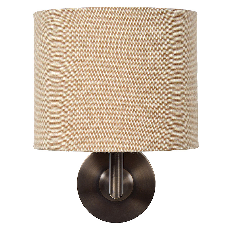 Zwarte metalen wandlamp Lima met een witte linnen kap voor een modern en industrieel interieur en ideaal voor sfeer verlichting