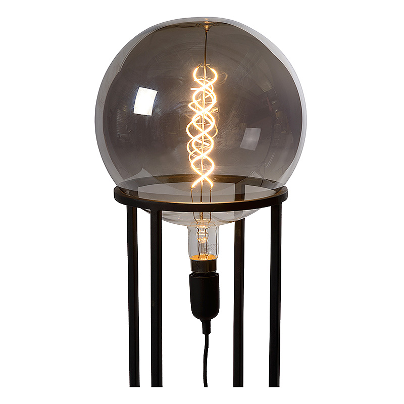 Vloerlamp Nabori by Atmooz met zwarte metalen frame en gloeidraad voor een industrieel interieur ideaal als sfeer verlichting