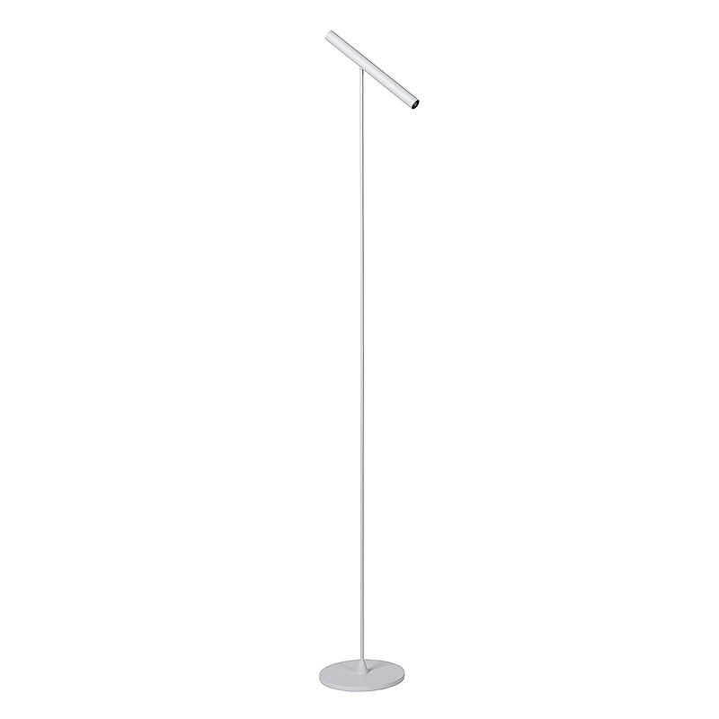 Minimal clean vloerlamp Stylo met een metalen afwerking in het wit perfect als leeslamp voor een industrieel en modern interieur