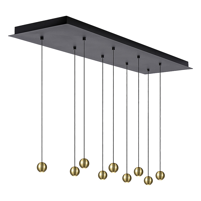Moderne hanglamp Lucile met afwerking in het zwart en goud voor een industrieel en minimal clean interieur van Atmooz