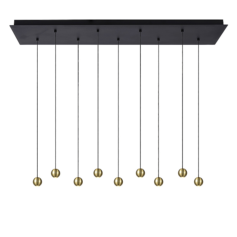 Hanglamp Balls 9 | goud | rechthoek