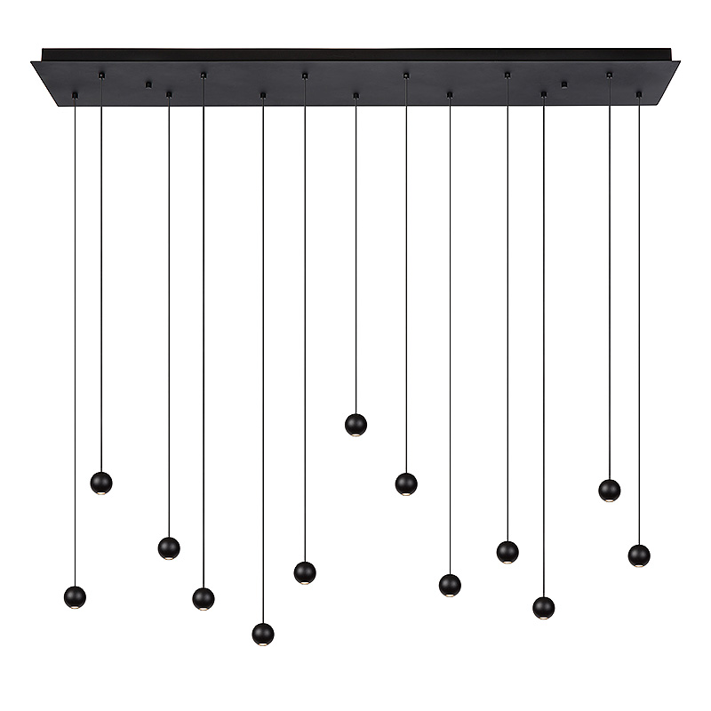 Pendant Balls 13 | black | rectangular