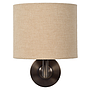 Zwarte metalen wandlamp Lima met een witte linnen kap voor een modern en industrieel interieur en ideaal voor sfeer verlichting