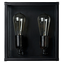 Moderne wandlamp Orion - dubbel met een zwarte metalen frame voor een modern en industrieel interieur