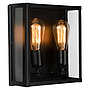 Wandlamp met gloeidraad en rookgrijs glas Orion - dubbel by Atmooz met zwarte metalen frame en goud voor een modern en industrieel interieur