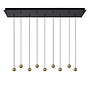 Minimal clean hanglamp Lucile met een metalen afwerking in het zwart en goud voor in de woonkamer in een industrieel interieur
