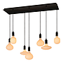 Moderne hanglamp Hanoi met afwerking in een zwarte metalen frame voor een industrieel en minimal clean interieur van Atmooz
