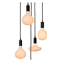 Hanglamp Manilla by Hanoi met zwarte metalen frame voor een industrieel en landelijk interieur ideaal als sfeerverlichting