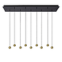 Hanglamp Balls 9 | goud | rechthoek